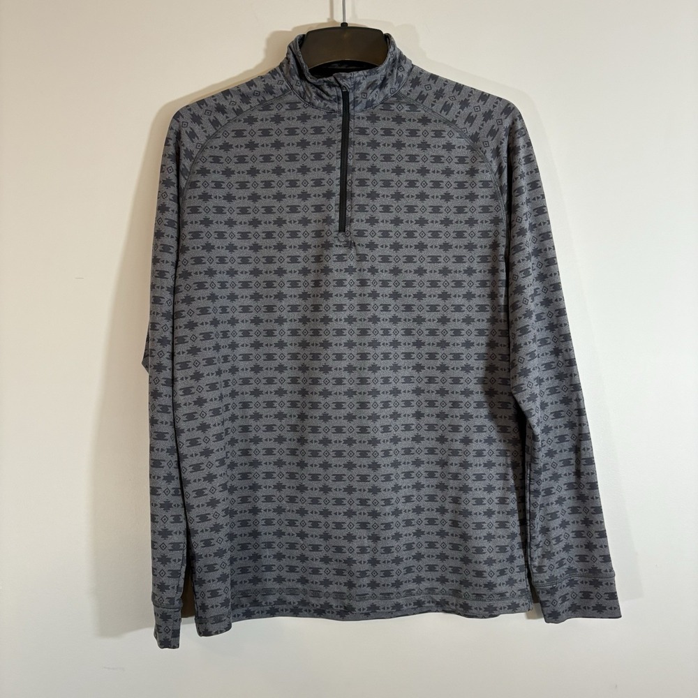 Swannies 1/4 Zip Mens Medium Gray‎ Aztec Tribal Southwestern Performance Golf